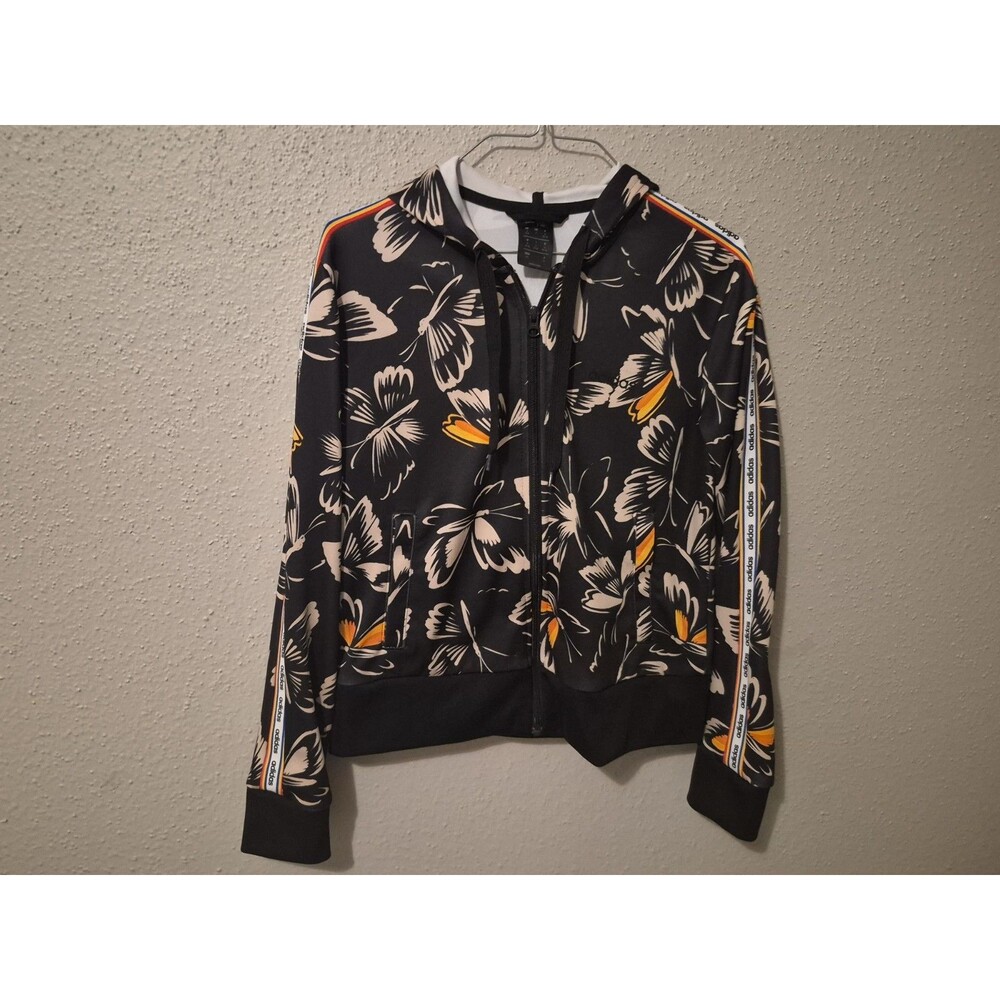 Adidas x Farm Rio Black Butterfly Full Zip Track Jacket Logo Collab Fun Sz S